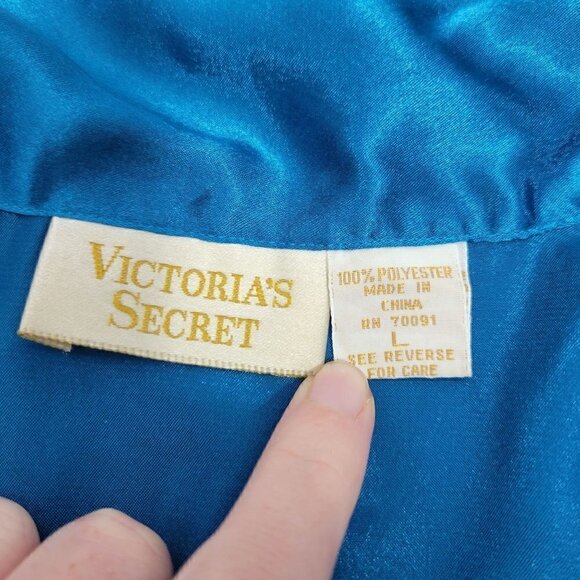 Victoria's Secret Women's Vintage Gold Label Satin/Polyester Button Up Size L - Picture 9 of 12